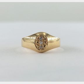 3 Round Diamonds In Yellow Gold Ring - 51533/87
