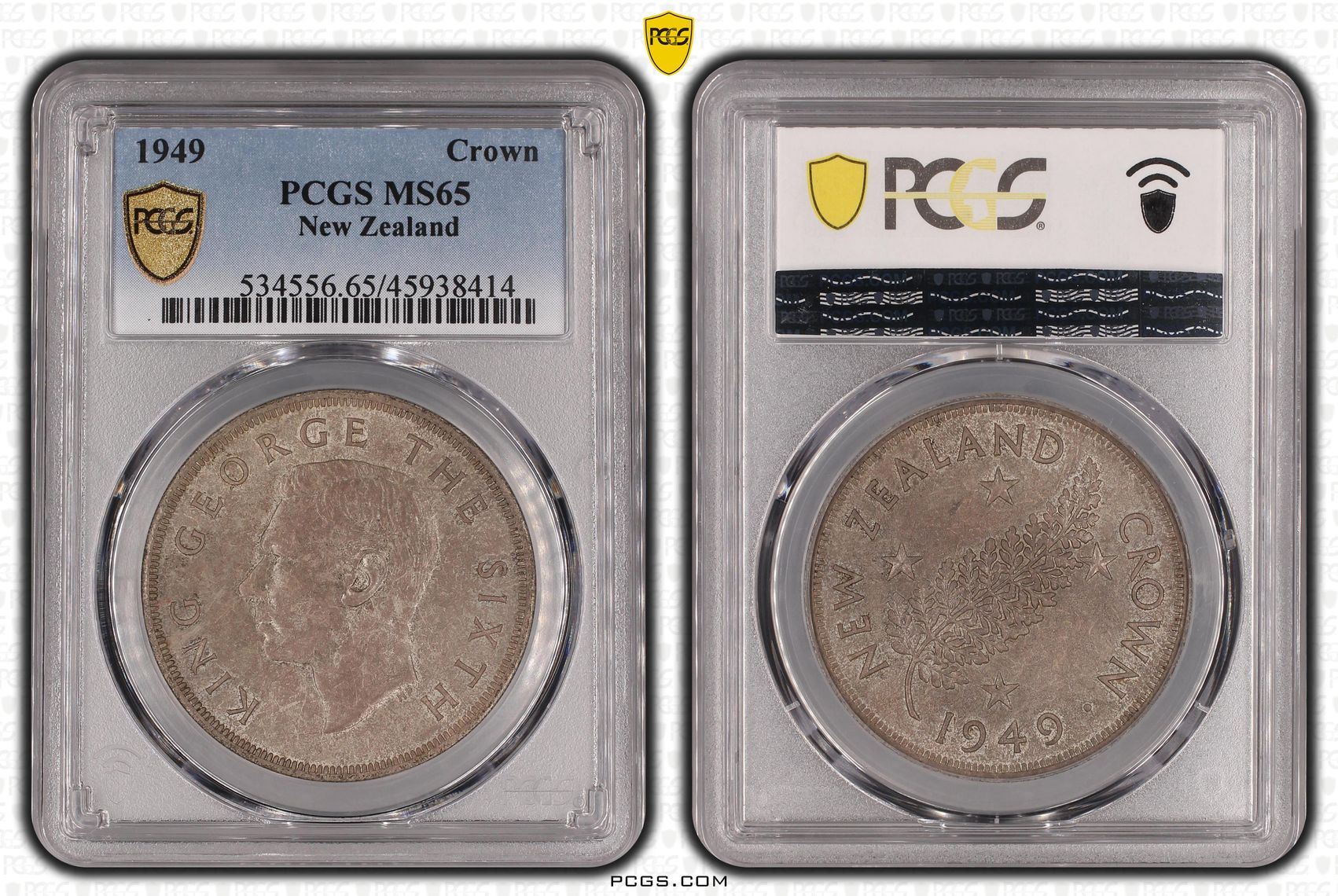 1949 New Zealand Crown Silver PCGS - MS65 -414