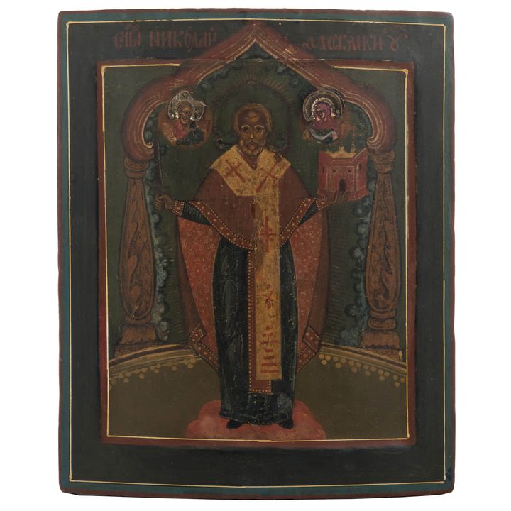 Ikona - Św. Mikołaj Możajski, Rosja, I poł. XIX w.