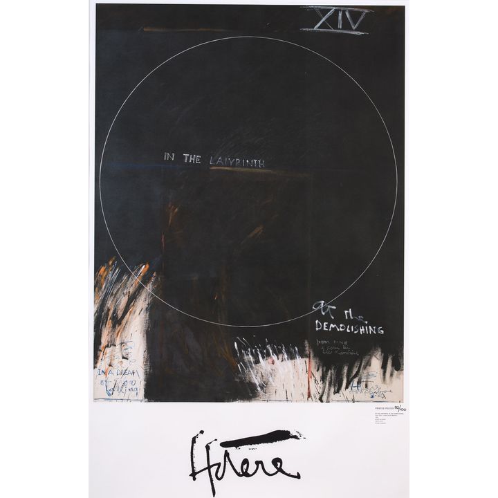 Ralph Hotere 'In the Labyrinth, At the Demolishing, from ‘Pine’ a poem by Bill Manhire'