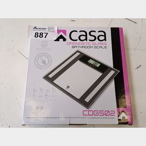 CASA DIAGNOSTIC GLASS BATHROOM SCALE - CDGS02