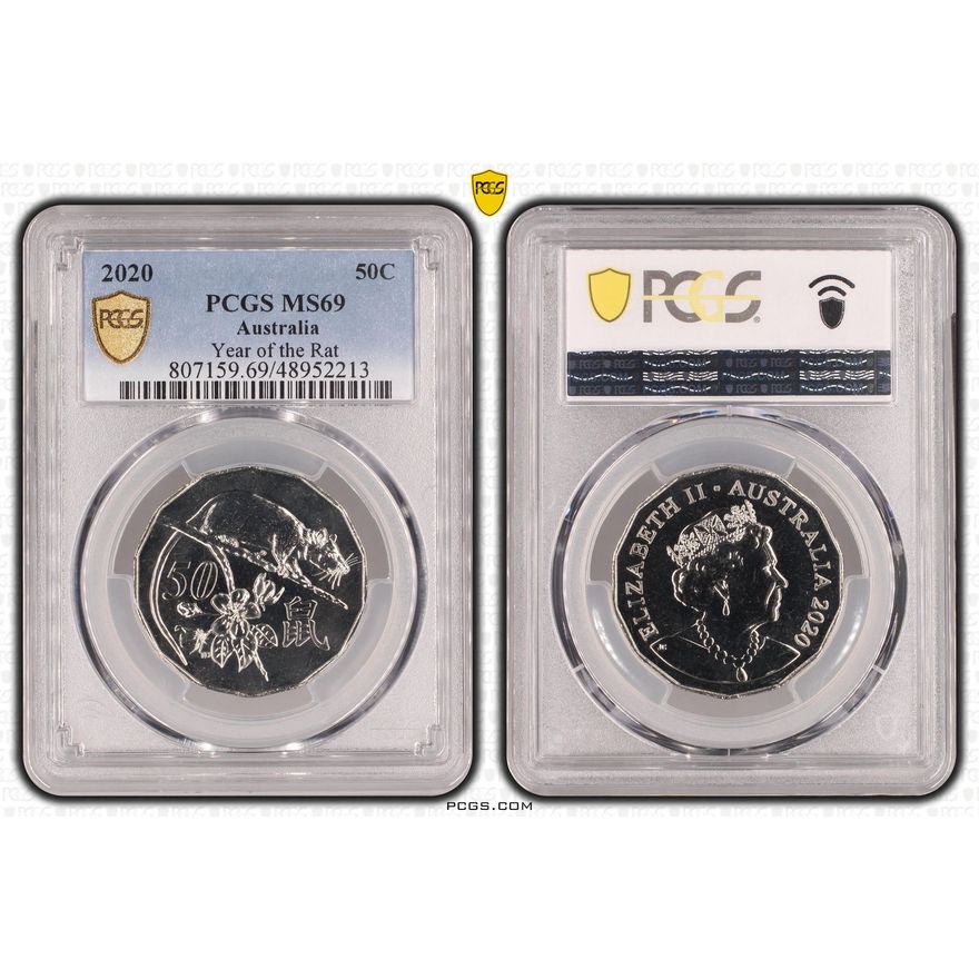 Year of the Rat, Fifty Cents, 2020, PCGS MS69