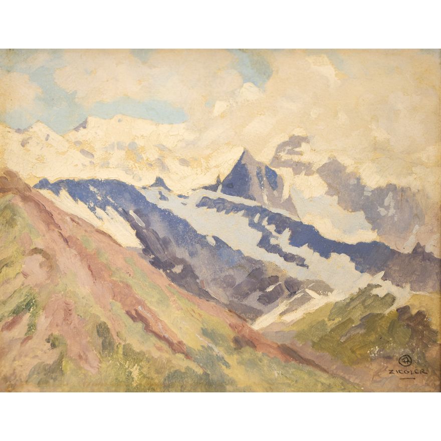 Eustace Ziegler ''Mt. Regal in Clouds'' Oil