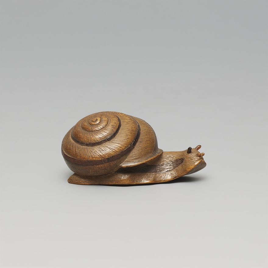 An unusual wood netsuke of a snail. 19/early 20th century