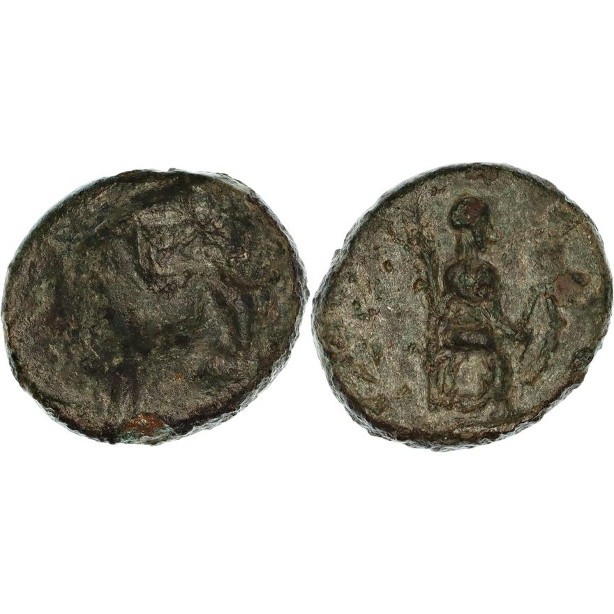 Sicily, "Athl-", Æ Unit, 344-339 BC,  gF