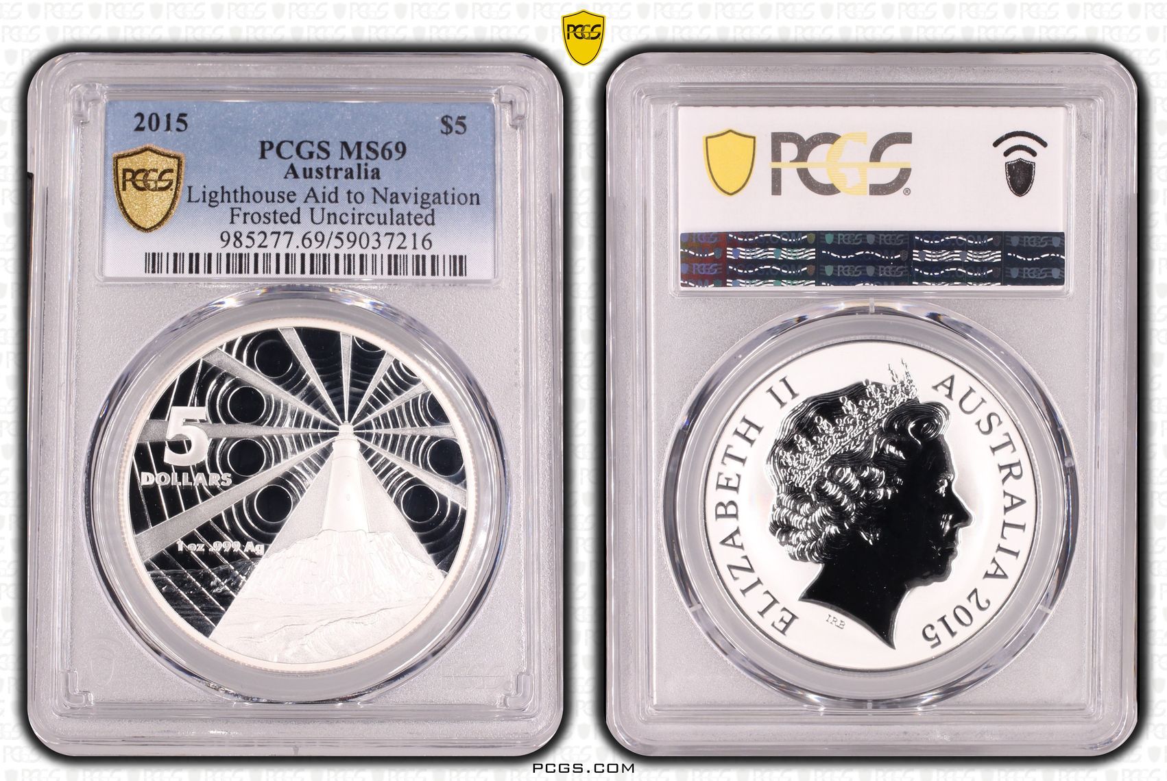 Lighthouse Aid to Navigation Frosted Uncirculated, POP 4/0, Five Dollar, 2015, PCGS MS69
