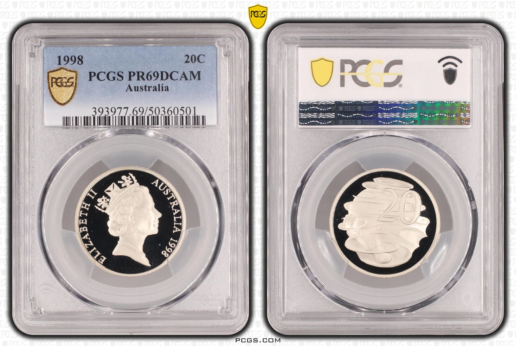 Twenty Cent, 1998, PCGS PR69DCAM