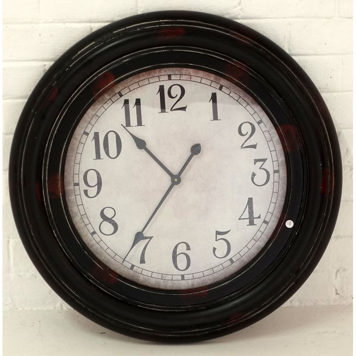 LARGE WOODEN FRAMED QUARTZ CLOCK