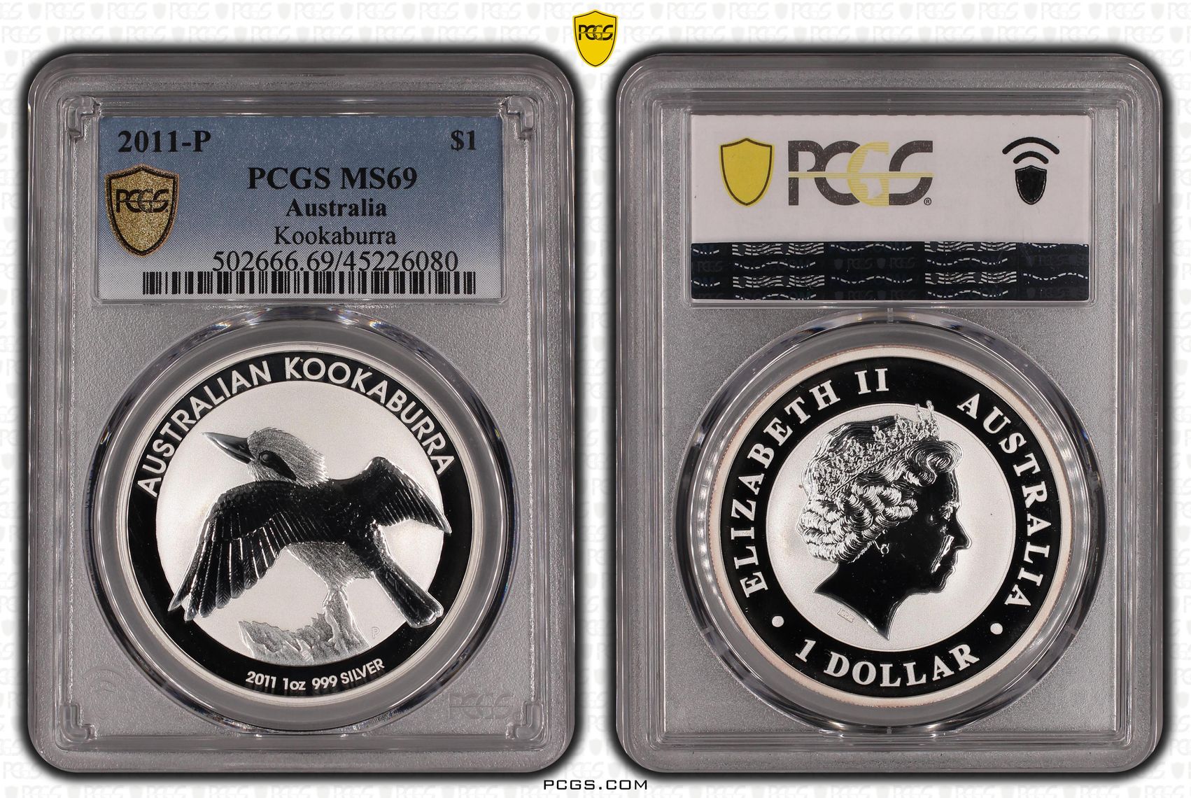 2011-P Australia One Dollar, $1 Kookaburra PCGS - MS69 -080