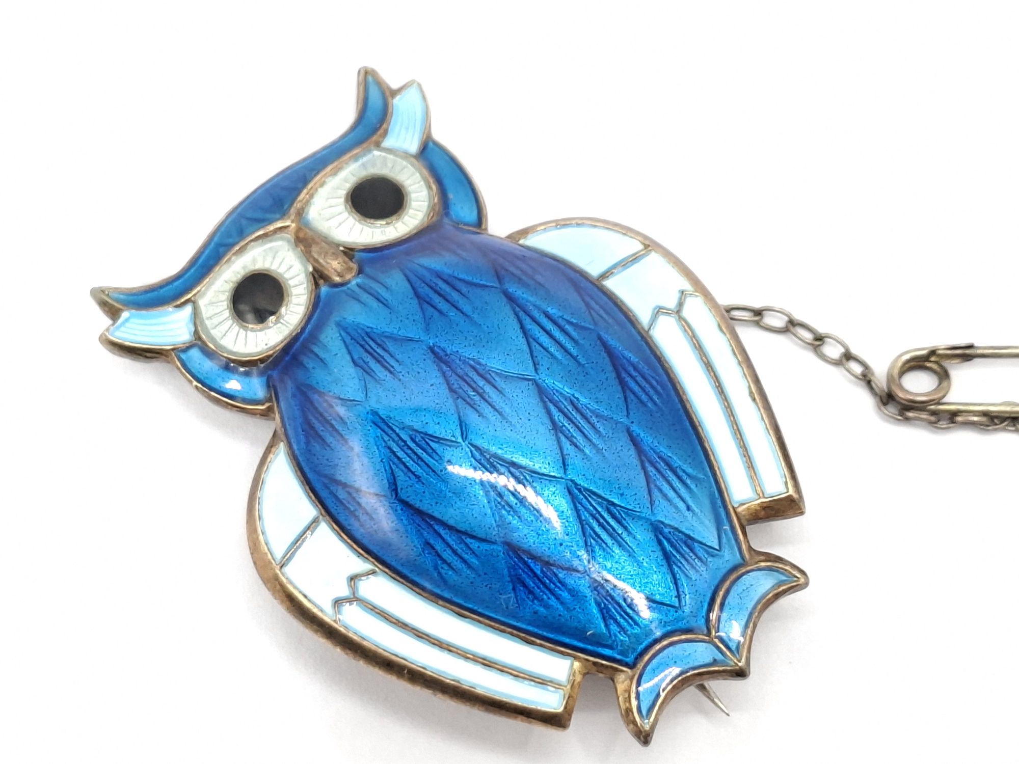 STERLING SILVER OWL BROOCH