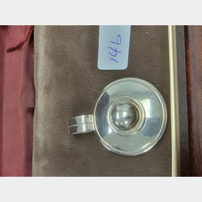 Sterling large heavy signed TB-96 round pendant