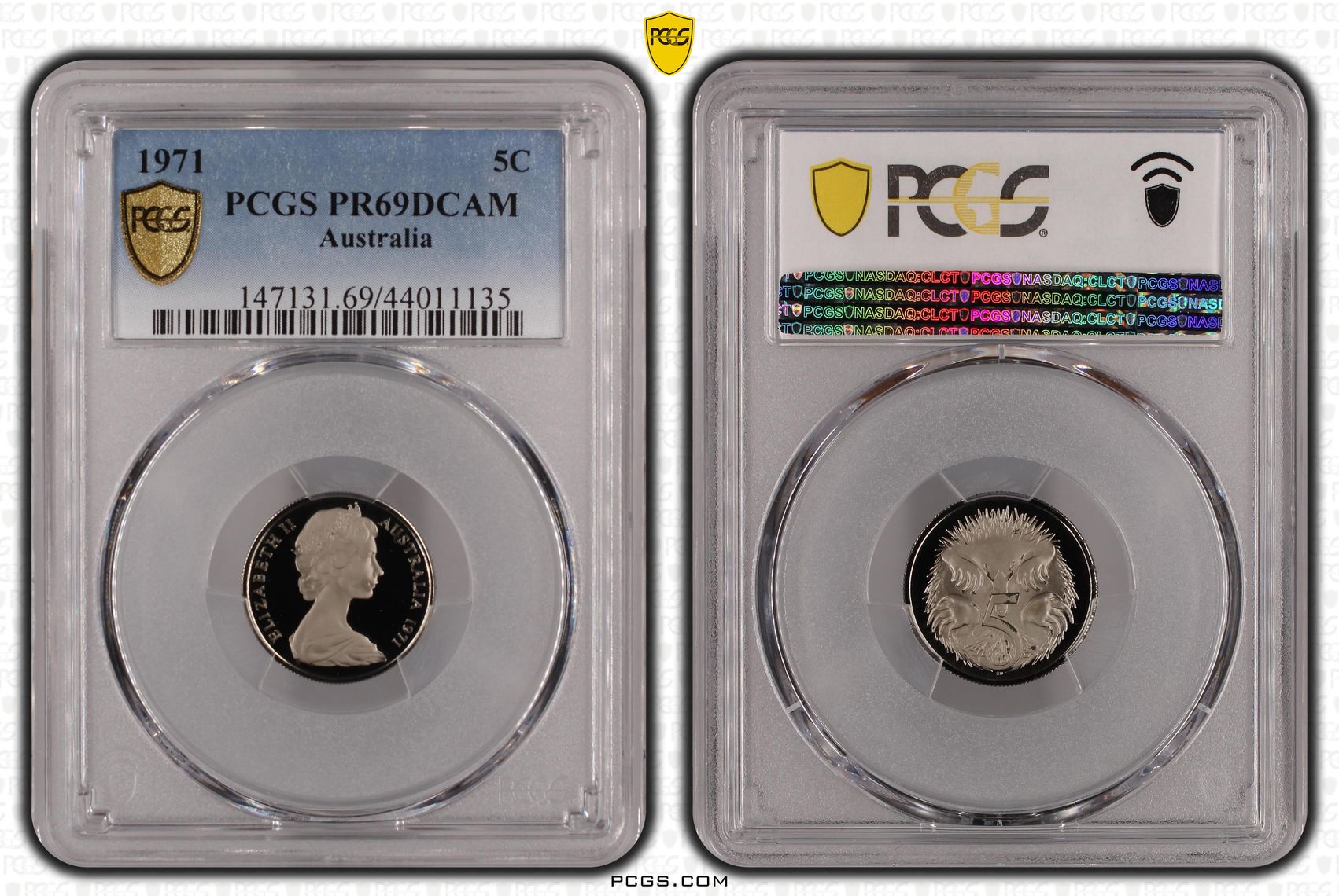 1971 Australia Five Cent, 5c PCGS - PR69DCAM -135