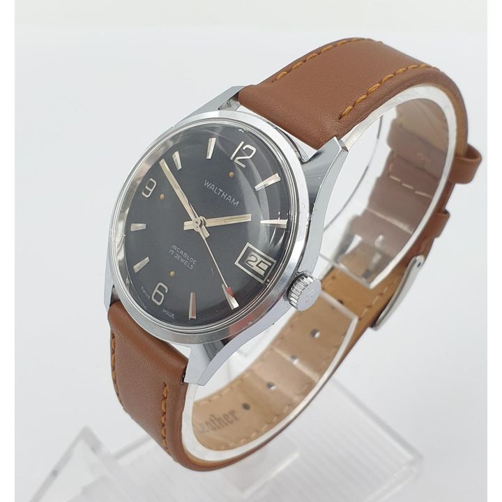 Waltham Mechanical Manual Wind Men's Watch With Date C1970'S
