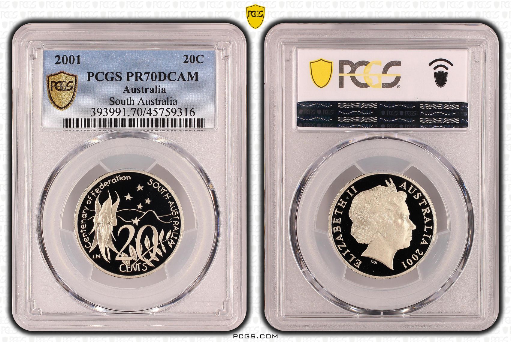 Elizabeth II, South Australia, Twenty Cent, 2001, PCGS PR70DCAM