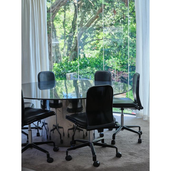 A contemporary dining table designed by Ron Sang