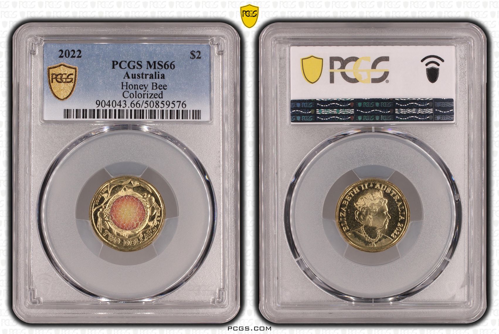 Honey Bee Colorized, Two Dollar, 2022, PCGS MS66