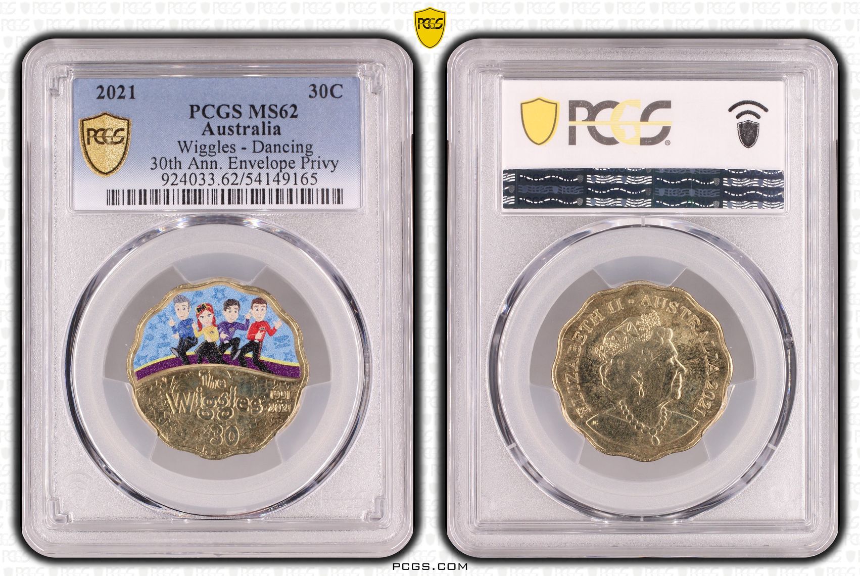 Wiggles - Dancing 30th Ann. Envelope Privy, Thirty Cent, 2021, PCGS MS62