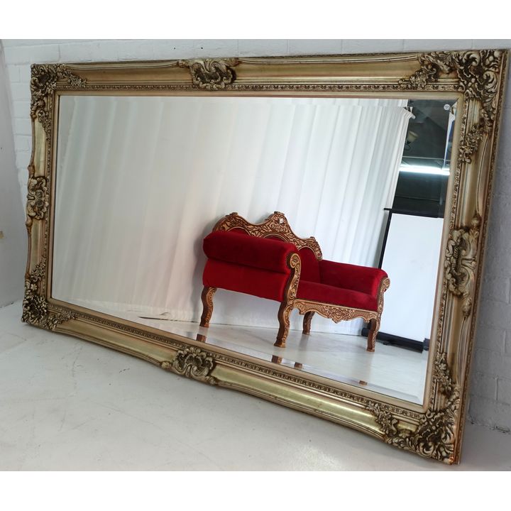 MASSIVE FRAMED BEVELLED GLASS MIRROR