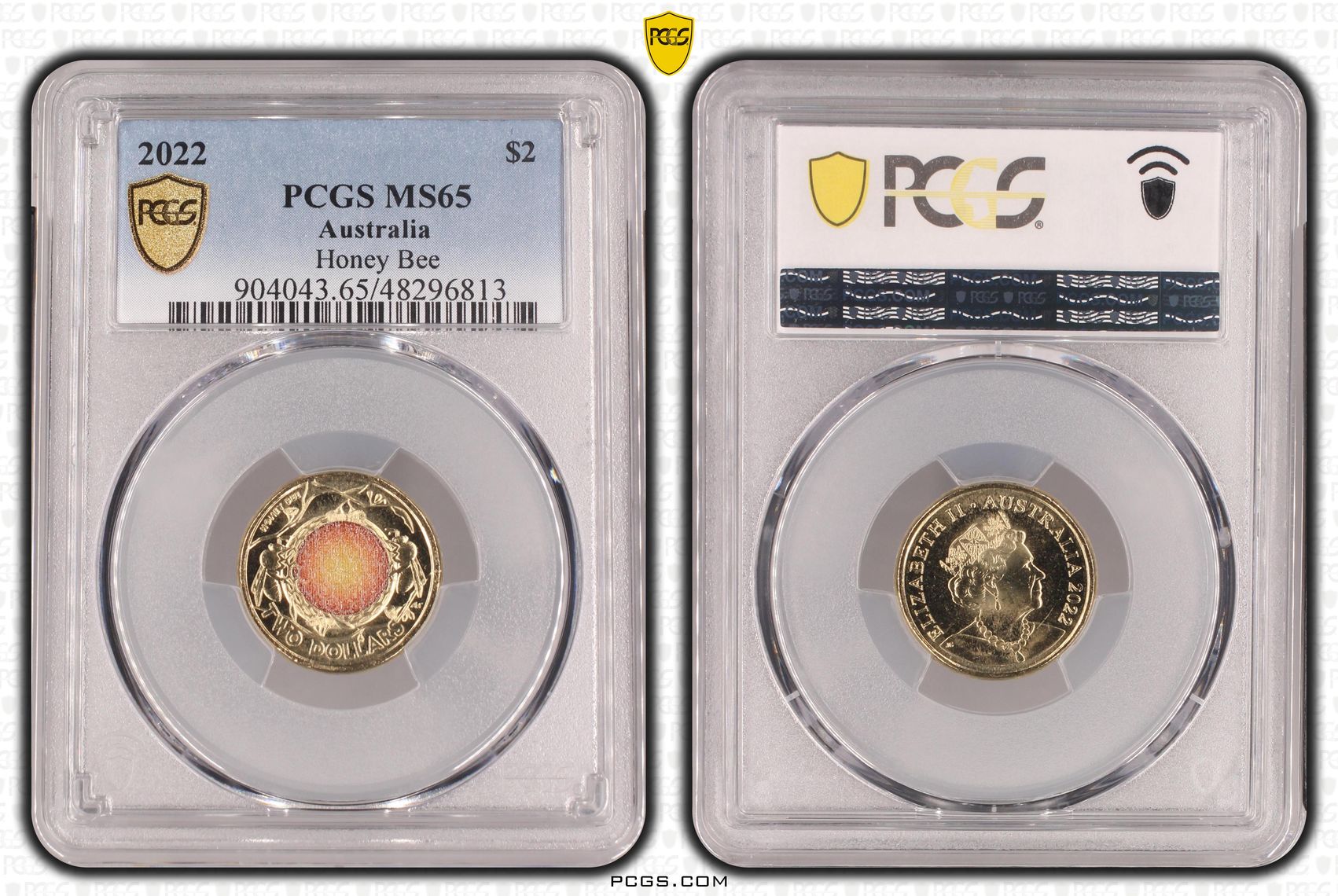 Honey Bee Colorized, Two Dollar, 2022, PCGS MS65