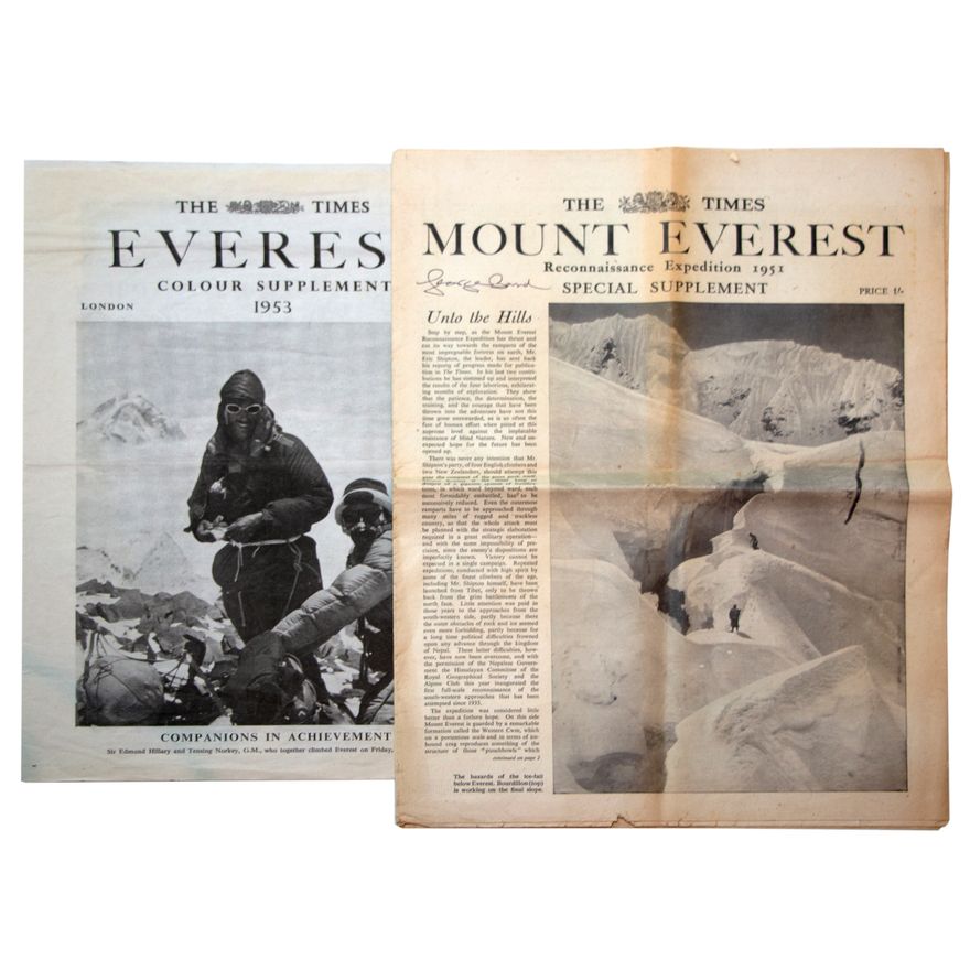 THE TIMES [signed] ,  EVEREST SUPPLEMENTS [3 items]