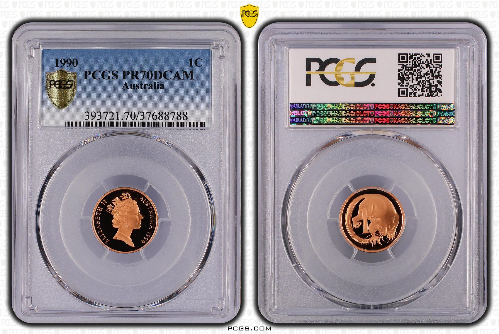 Top pop, One Cent, 1990, PCGS PR70DCAM