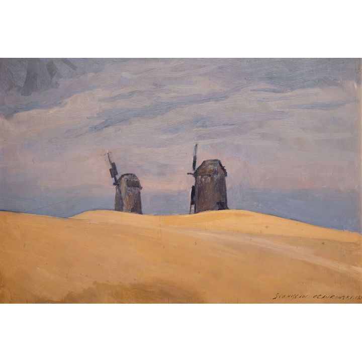 Stanisław Czajkowski | Pejzaż z wiatrakami, 1930 r.