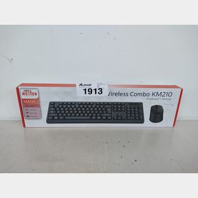 LEKKERMOTION KM210 WIRELESS DESKTOP COMBO - BLACK - WIRELESS KEYBOARD AND MOUSE COMBO - FAULTY