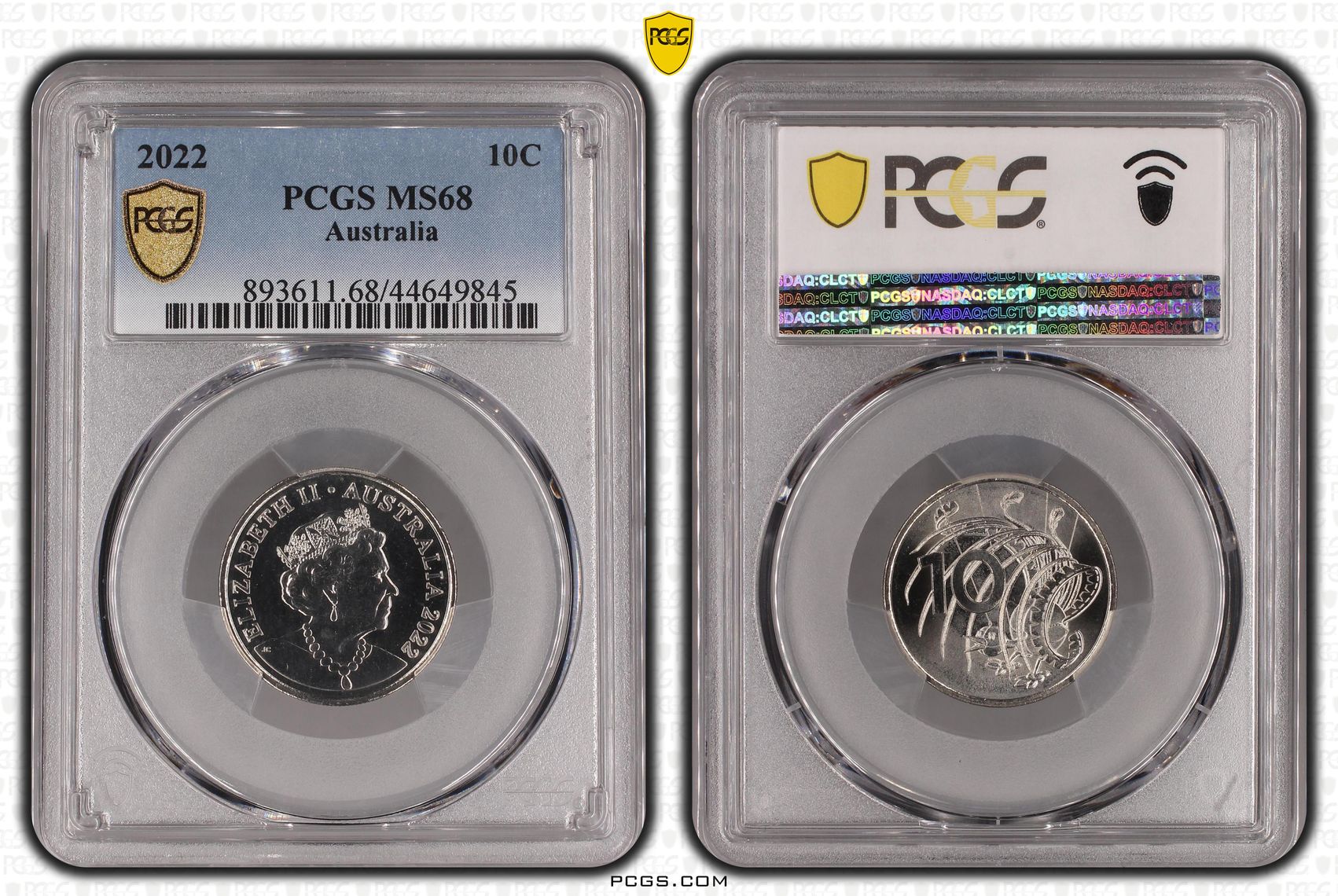 2022 Australia Ten Cent, 10c PCGS - MS68 -845