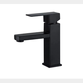 SQUARE BASIN MIXER WITH HOSE MATTE BLACK (17.5CM) -