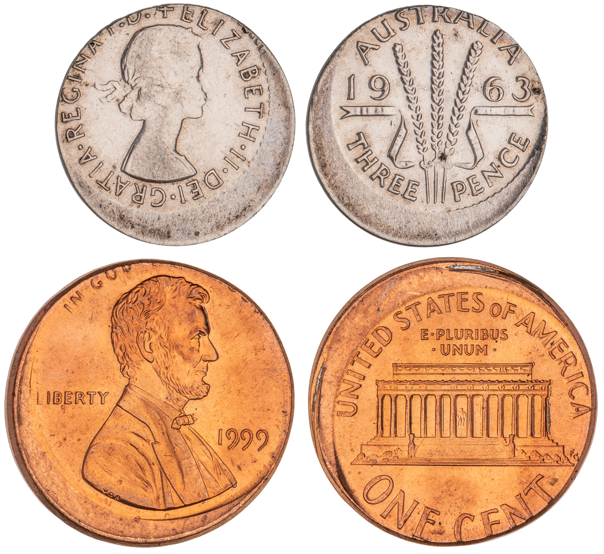 Elizabeth II, Threepence, 1963, UNC
