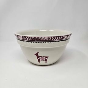 Santa Fe Dining - Ancient Mimbreno Indian Pipestone Burgundy Mixing Bowl
