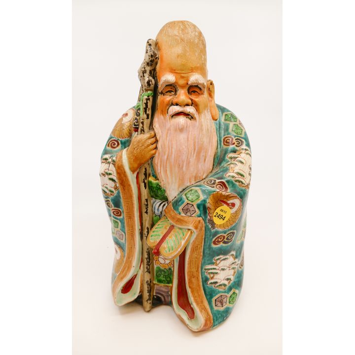 Japanese Kutani Jurojin Figure- 11.5''
