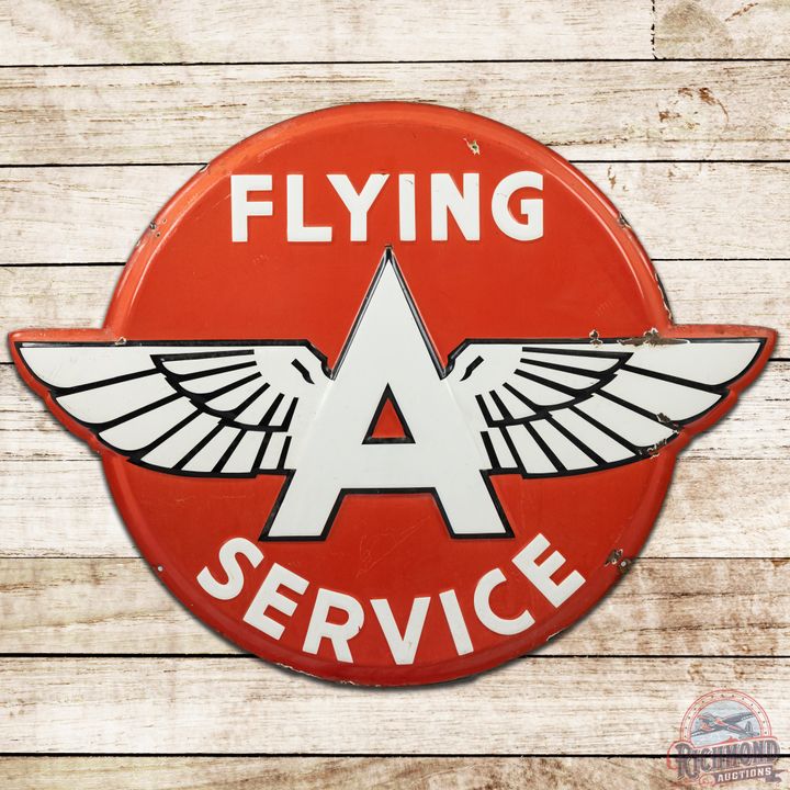 42" Flying A Service SSP Embossed Die Cut Button Sign - 8