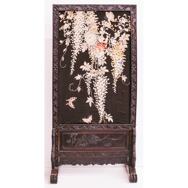 Chinese Qing Export Rosewood Standing Screen