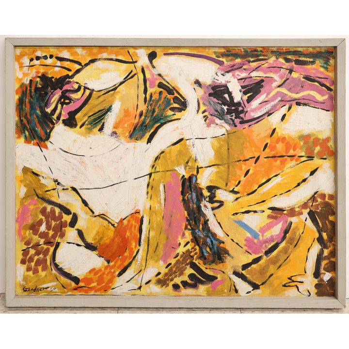 Byron Gardner ''White Means White'' 1954 Oil on Canvas Framed 27''x33''