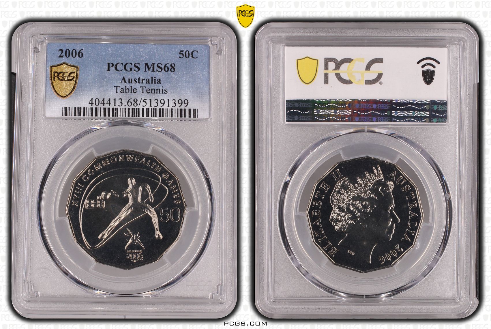 Table Tennis, Fifty Cent, 2006, PCGS MS68