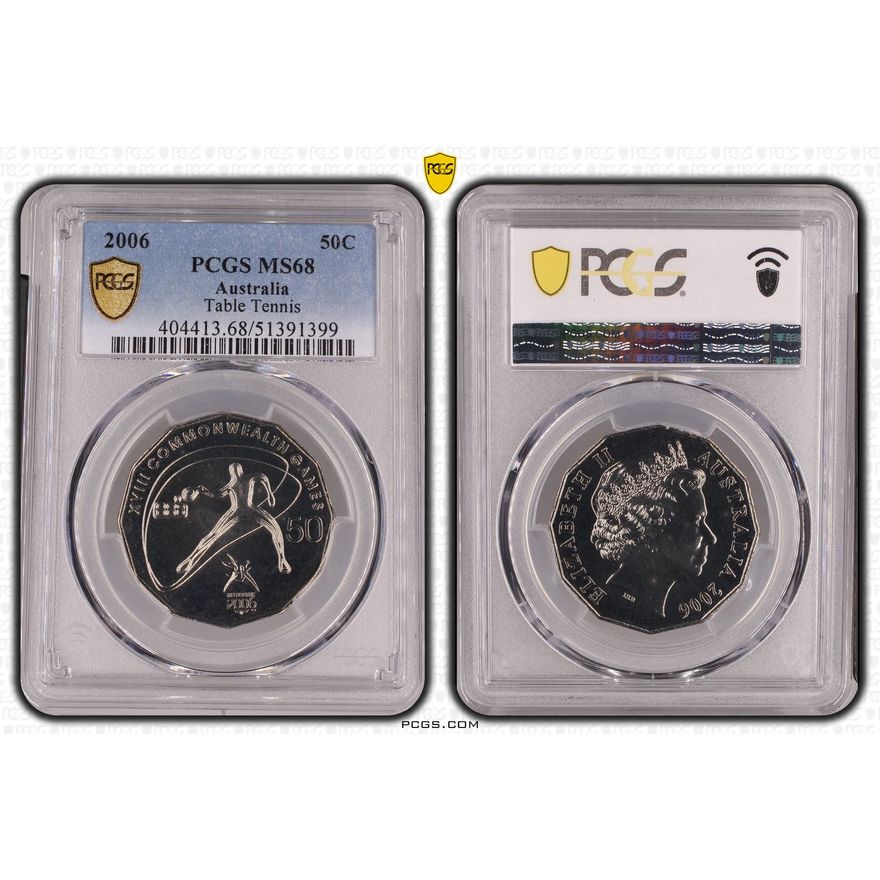 Table Tennis, Fifty Cent, 2006, PCGS MS68