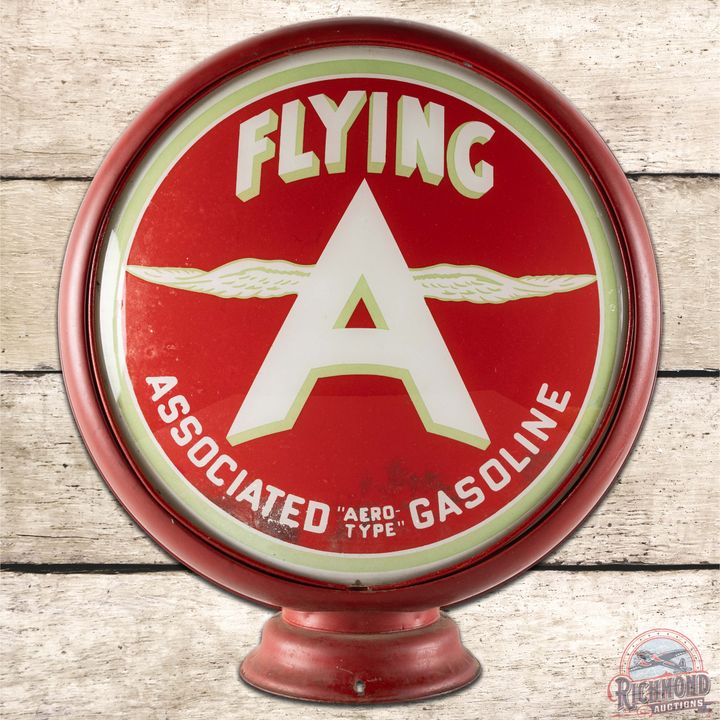 Flying A Associated "Aero Type" Gasoline 15" Single Lens w/ HP Metal Body