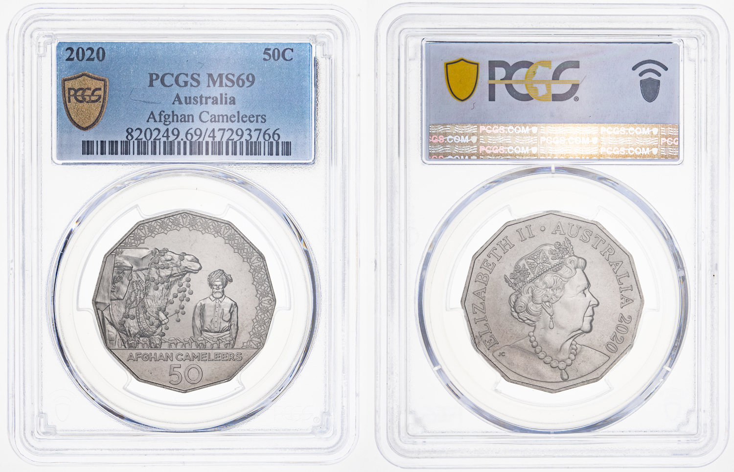 Afghan Cameleers, Fifty Cent, 2020, PCGS MS 69