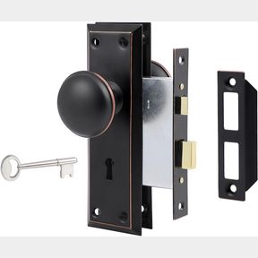 MORTISE LOCK 3 PACK NEWLIPLACE 3 PACK MORTISE LOCK SET FOR INTERIOR DOOR, VINTAGE DOOR KNOB WITH LOCK AND SKELETON KEY, ANTIQUE DO