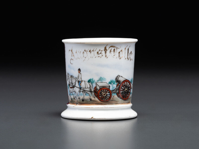 An Army Cannoneer's Porcelain Shaving Mug