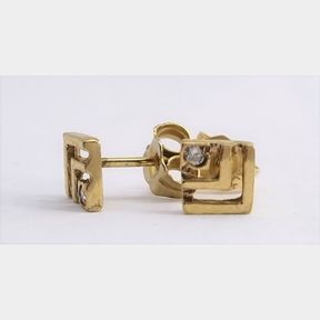 2 ROUND DIAMONDS IN YELLOW GOLD EARRINGS - 51543/125