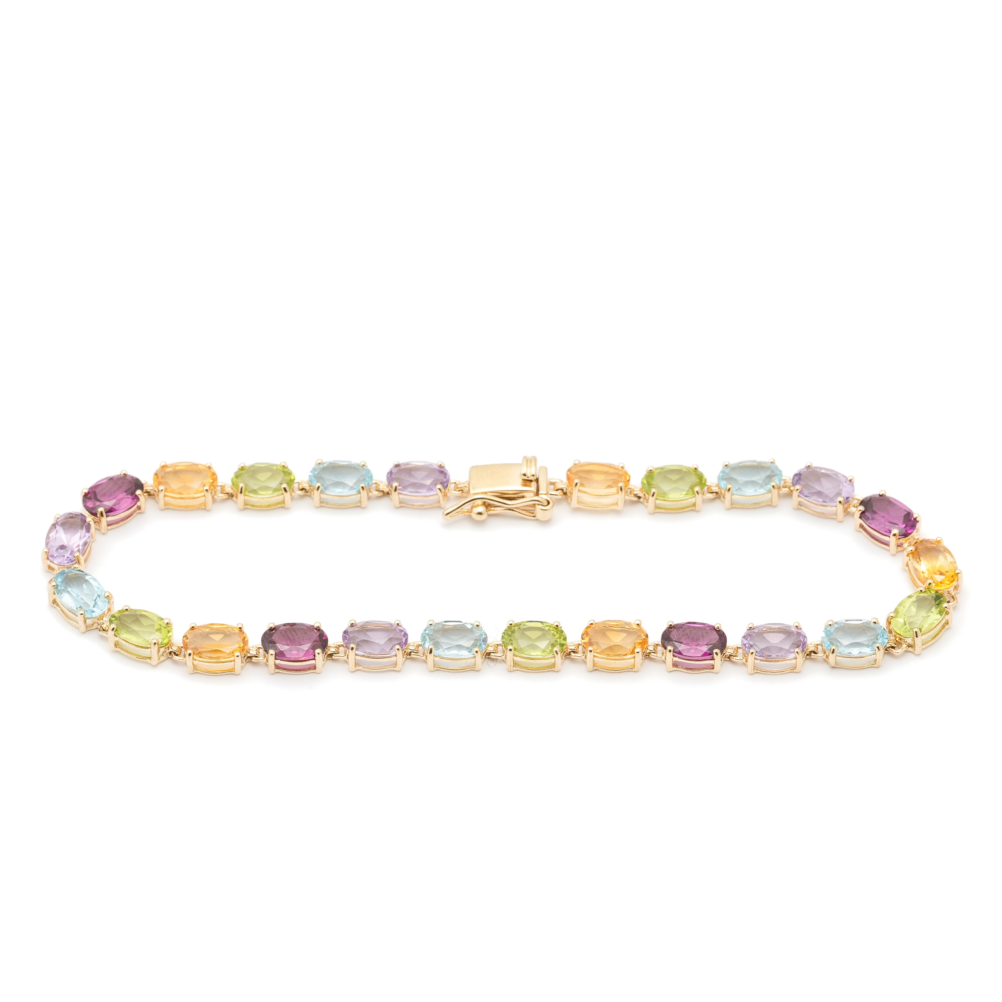 14 · Multi Gemstone 9ct Gold Bracelet