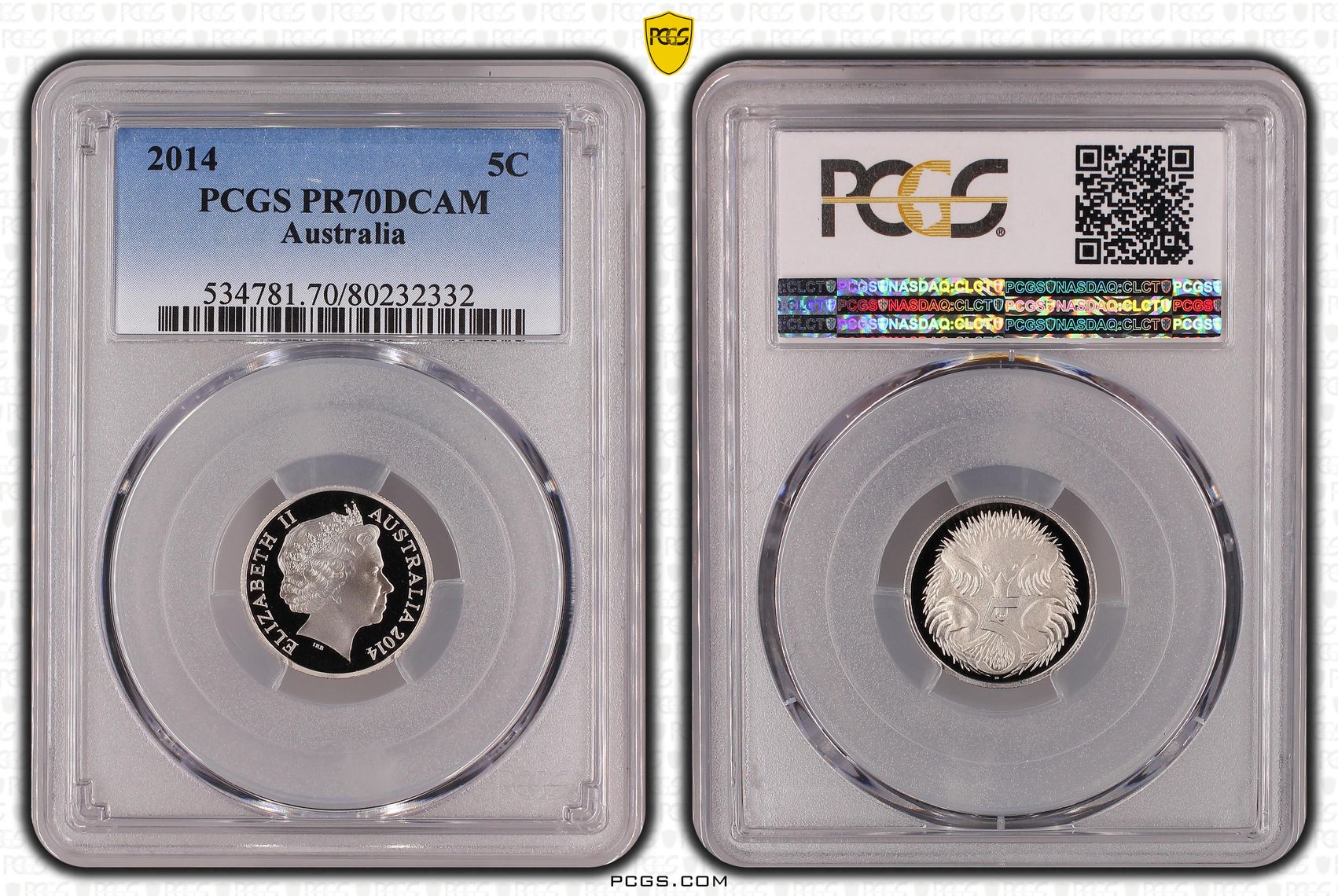 Top pop, Five Cent, 2014, PCGS PR70DCAM