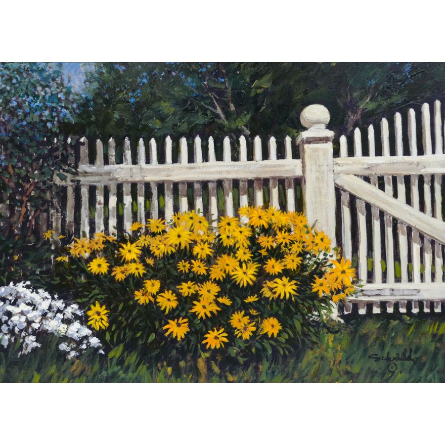 Charles Schridde ''Fence with Daisies'' Giclee