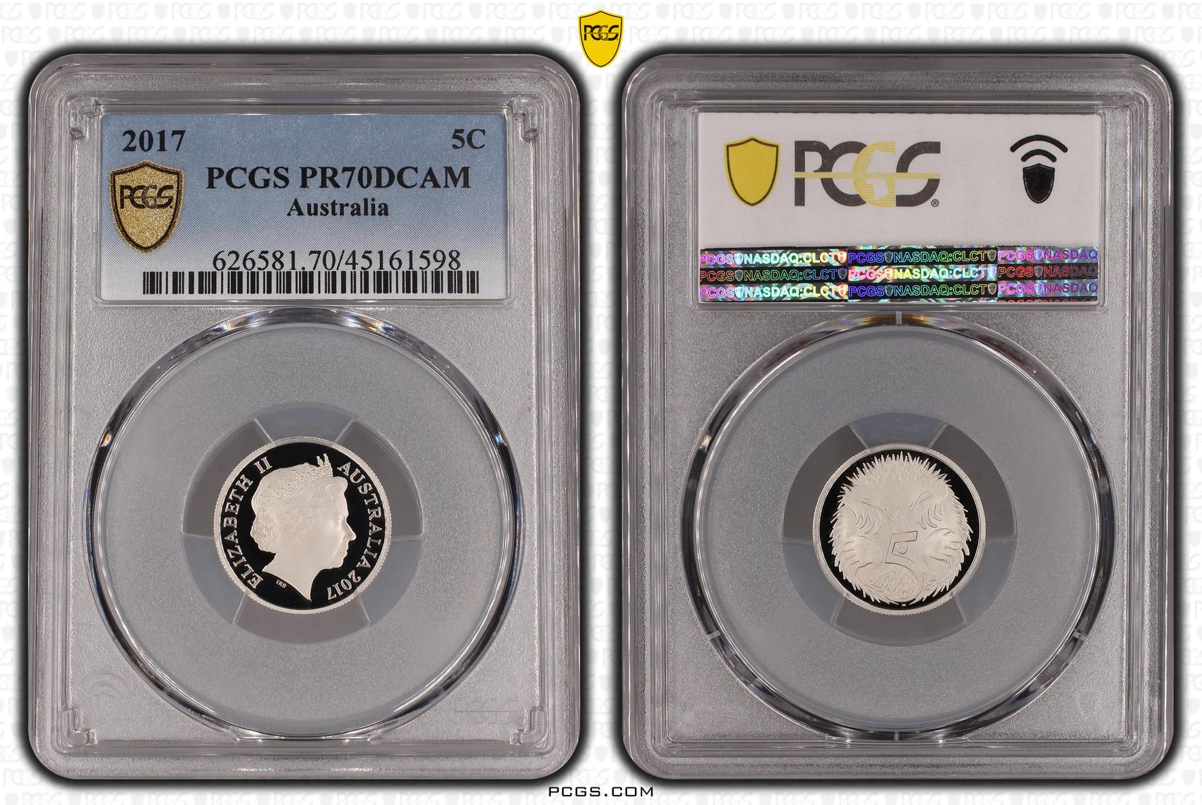 Elizabeth II, Five Cent, 2017, PCGS PR 70DCAM