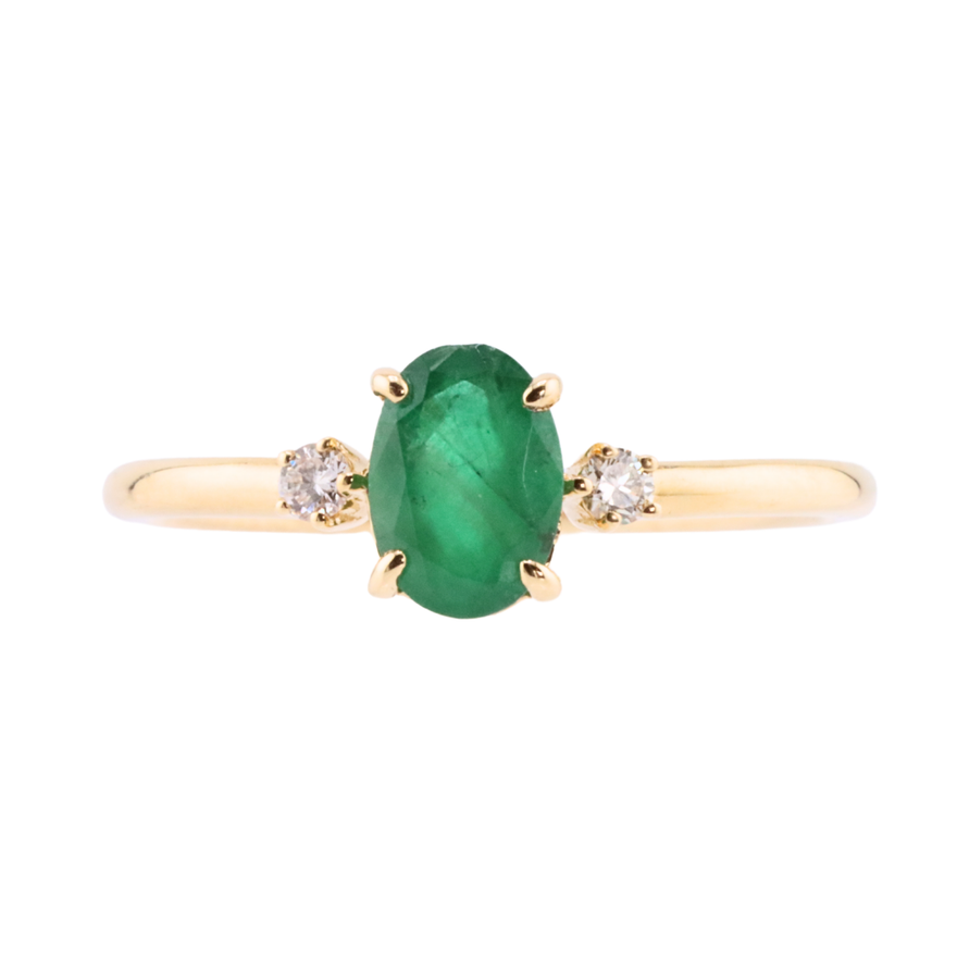 Anillo tipo solitario con esmeralda