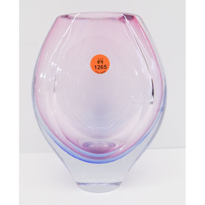 Murano Sommerso Glass Vase- 8'' with some minor edge ruffness