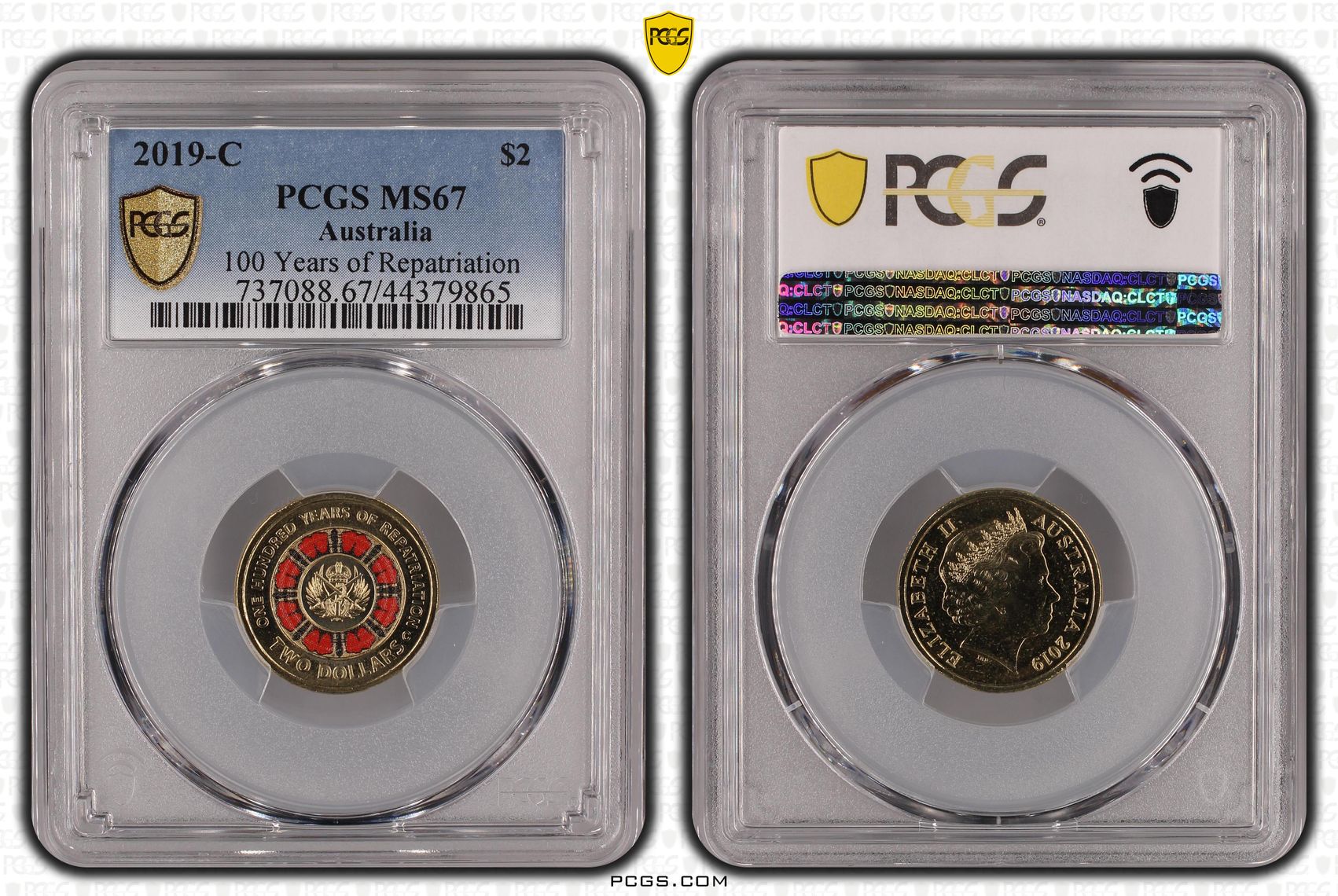 100 Years of Repatriation Colourised, Two Dollar, 2019-C, PCGS MS67