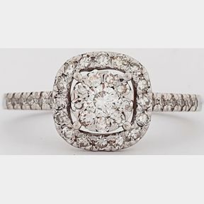 9CT WHITE GOLD RING WITH 0.400CT DIAMONDS COLOUR IJ CLARITY VS/SI - 51929/310